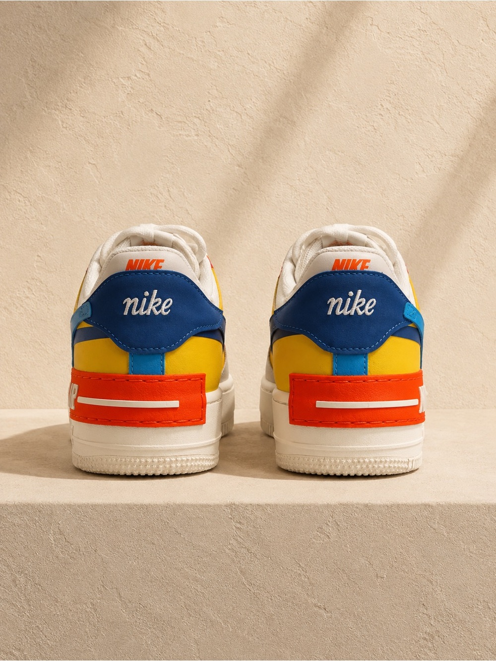 Nike Air Force 1 Shadow Sneakers Men’s US 12 Sail University Blue Yellow Orange - Picture 5 of 7